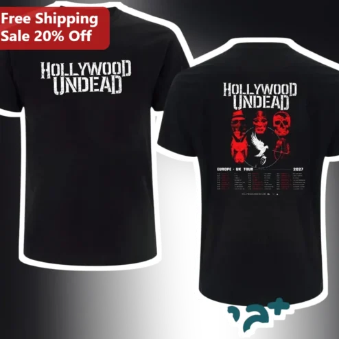 Hollywood Undead Europe UK Tour 2027 Graphic Tee Rock Band Merch Shirt