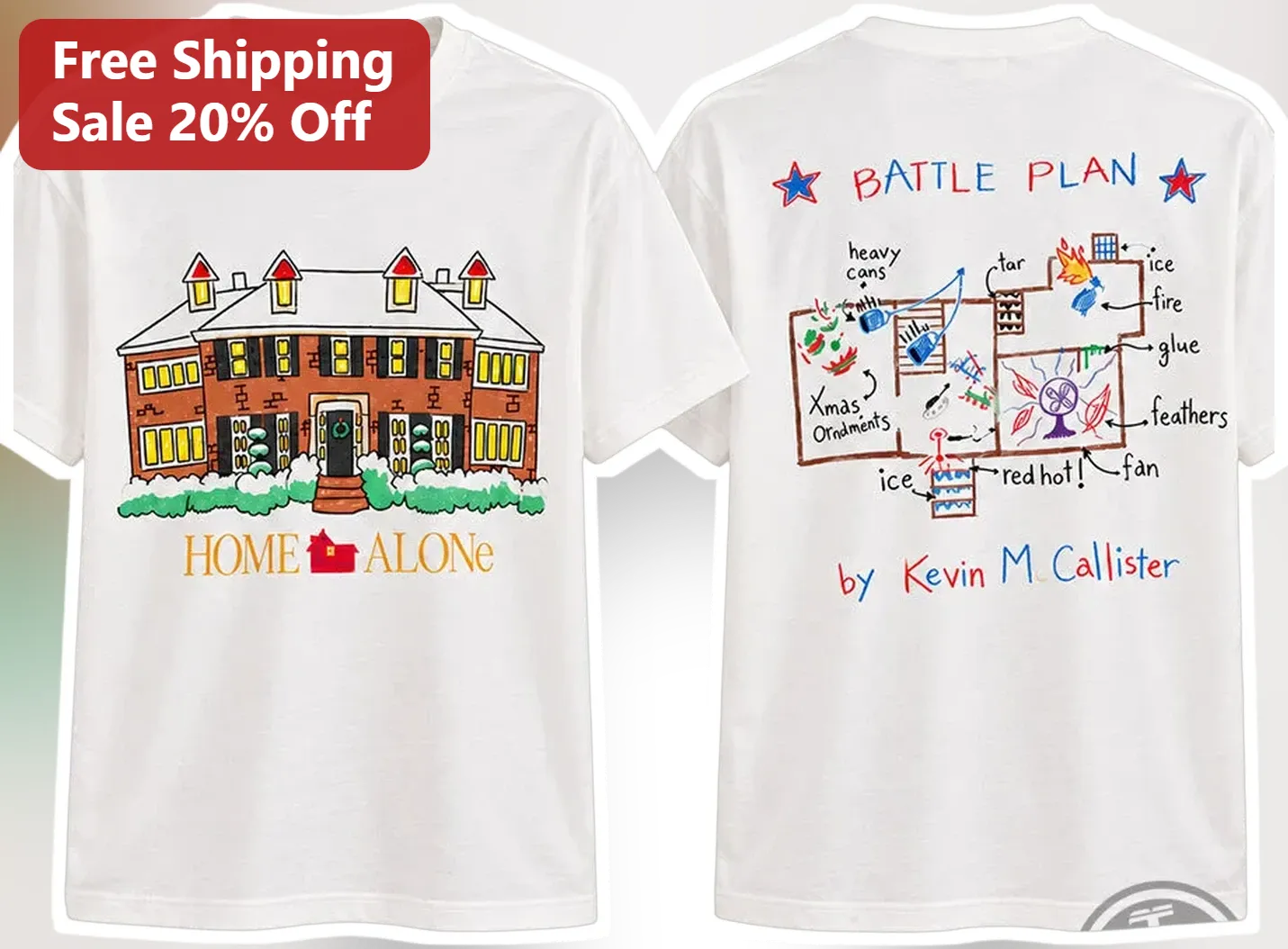 Home Alone Battle Plan Tee Kevin McCallister Christmas Movie Graphic Shirt