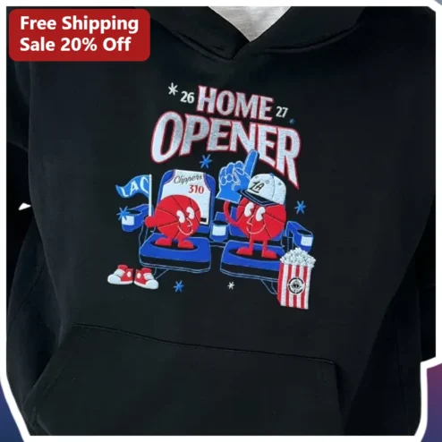 Home Opener Hoodie Retro Basketball Mascot Design Personalized Sports Fan Gift