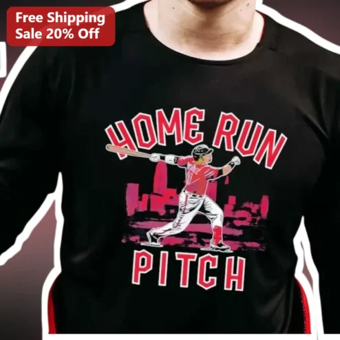 Home Run Pitch Baseball Long Sleeve Tee Athletic Sports Graphic Shirt for Men Women