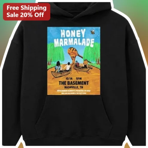 Honey Marmalade The Basement Nashville TN Hoodie Indie Folk Band Merch Gift