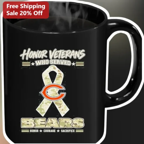 Honor Veterans Who Served Bears Camo Mug Courage Sacrifice Veterans Day Gift for Military Supporters