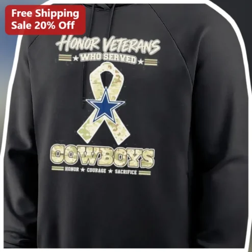 Honor Veterans Who Served Cowboys Courage Sacrifice Hoodie