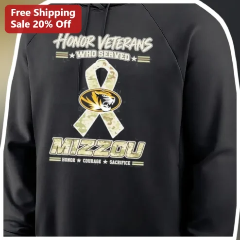 Honor Veterans Who Served Mizzou Hoodie Honor Courage Sacrifice Tigers Veteran Gift