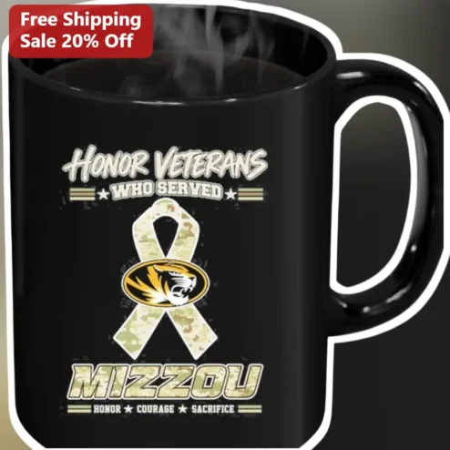 Honor Veterans Who Served Mizzou Mug University of Missouri Tigers Camo Ribbon Coffee Cup Gift for Military Alumni
