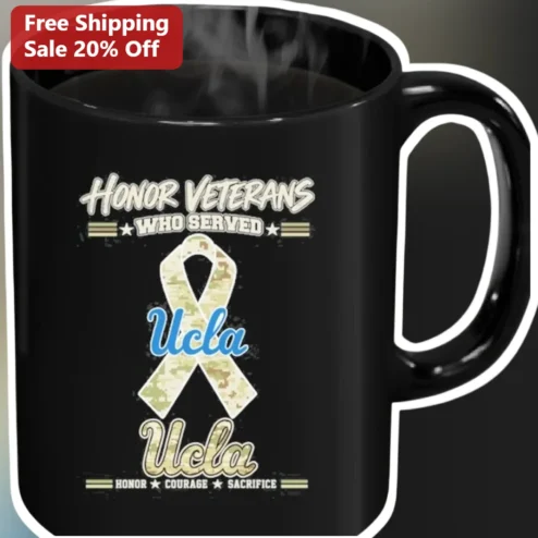 Honor Veterans Who Served Mug, Honor Courage Sacrifice Camo Ribbon Coffee Cup for Military Appreciation Veterans Day Gift
