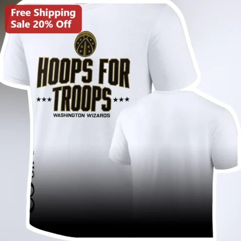 Hoops for Troops Washington Wizards Tee Military Appreciation Basketball Fan Gear Gift