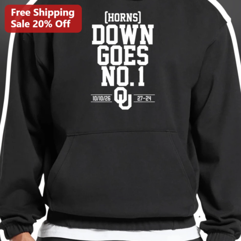 HORNS DOWN GOES NO.1 Hoodie Texas Longhorns Rivalry Game Day Apparel for College Football Fans
