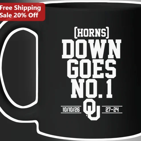 Horns Down Goes No. 1 Mug Texas Longhorns Rivalry Gift College Football Coffee Cup