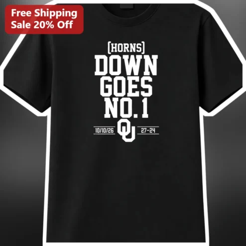 Horns Down Goes No. 1 Texas Rivalry Tee College Football Fan Gift