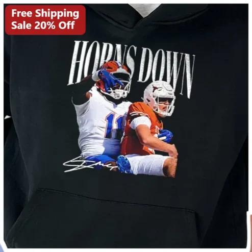 Horns Down Saquon Barkley Signature Hoodie NFL Football Fan Apparel