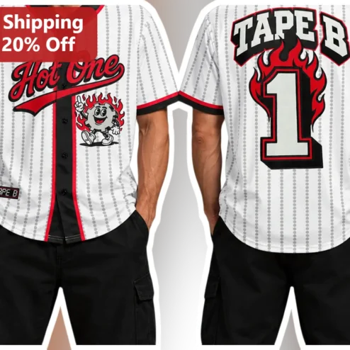 Hot One Baseball Jersey Funny Tape Lover Custom Name Personalized Sports Apparel Gift