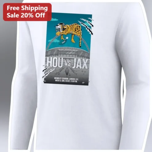 HOU vs JAX Wembley Stadium London NFL Long Sleeve Tee Texans Jaguars Game Day Apparel