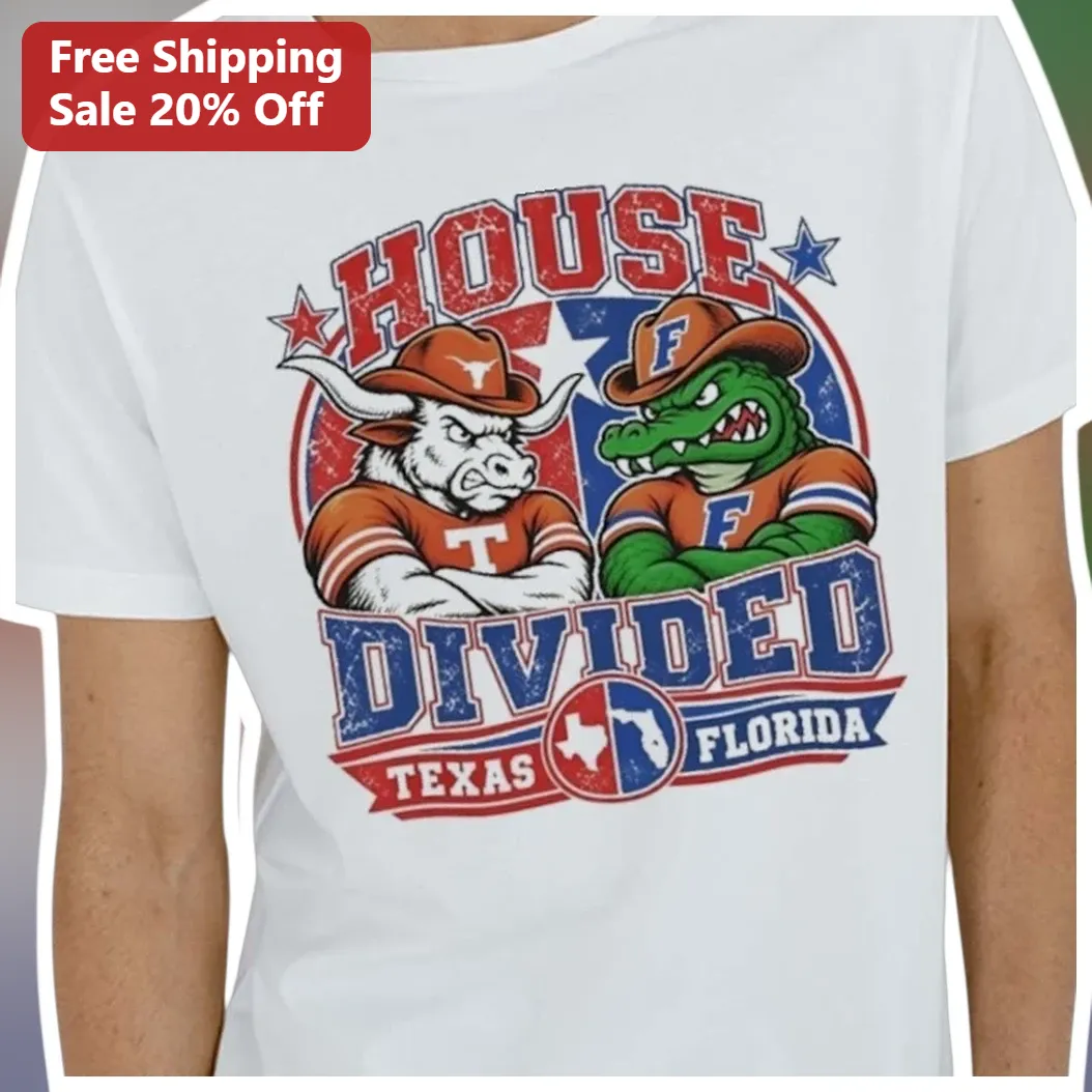 House Divided Texas Florida Tee Vintage Longhorn Gator Rivalry Shirt Split Loyalty College Football Gift