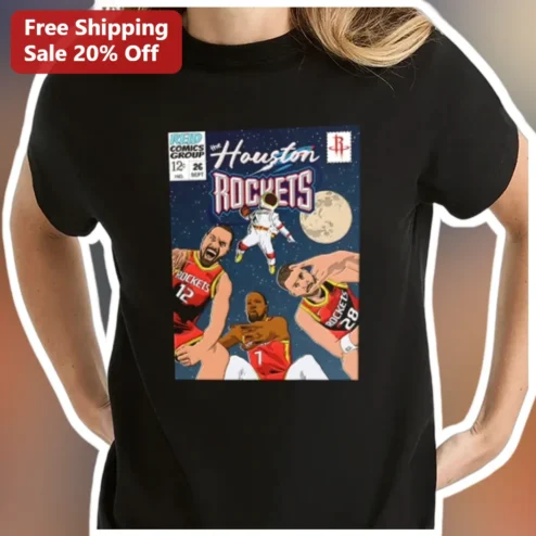 Houston Rockets Tee James Harden Russell Westbrook Eric Gordon Retro Comic Style Basketball Fan Gift