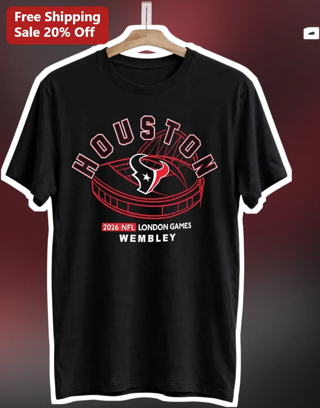 Houston Texans 2026 NFL London Games Wembley Stadium Graphic Tee