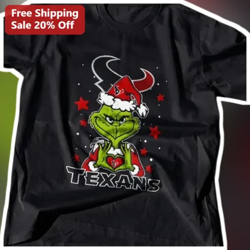 Houston Texans The Grinch Christmas Graphic Tee