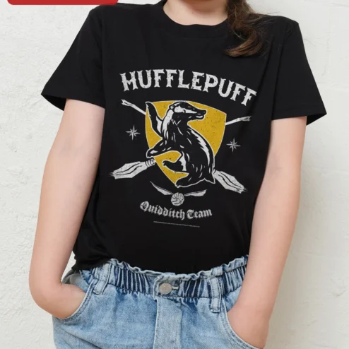 Hufflepuff Quidditch Team Tee Harry Potter Hogwarts Badger Kids Shirt