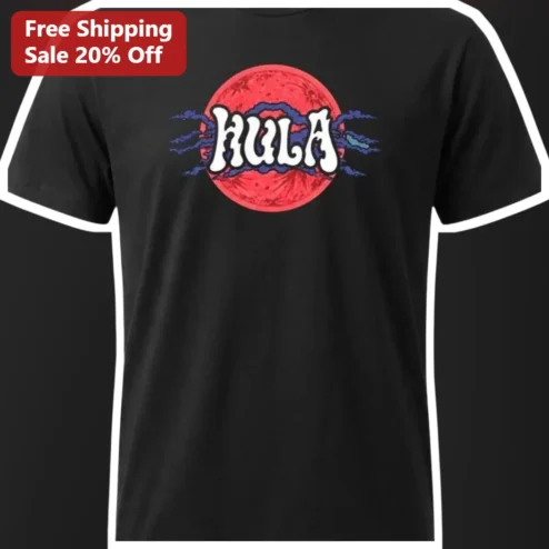 HULA Retro Moon Graphic Tee Tropical Beach Vibes Shirt for Women Men