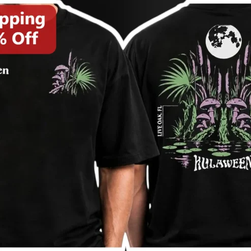 Hulaween Tee Spooky Swamp Mushroom Design Live Oak Florida Halloween Merch