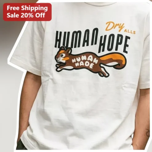 HUMAN MADE Dry ALLS Tee Vintage Streetwear Graphic T-Shirt for Men Women