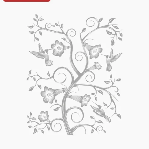 Hummingbird Tree Floral Illustration Art Print Botanical Wall Decor for Nature Lovers on a hanger, ready to ship from Chicago, Illinois