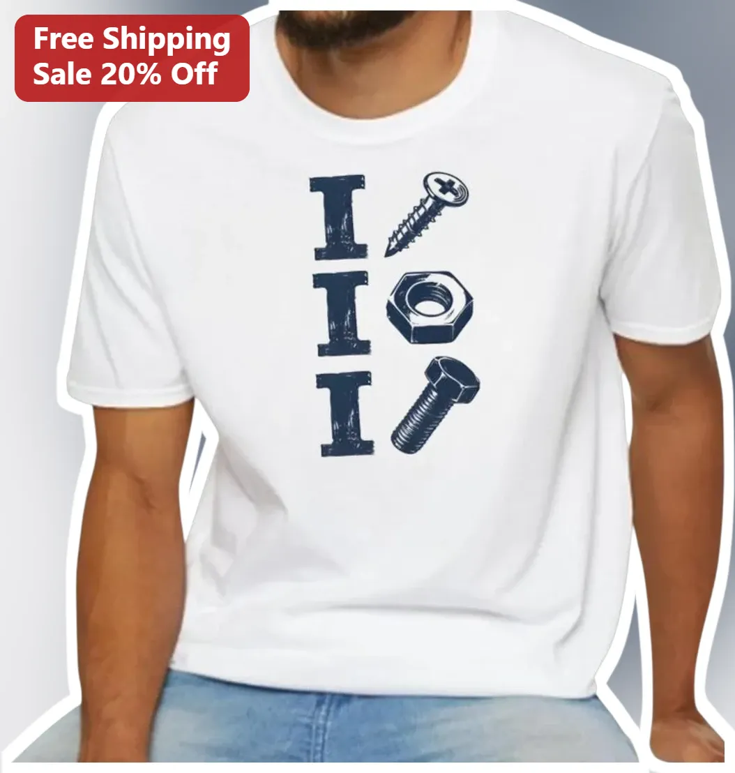I <3 I Tee Funny Hardware Pun Self Love Graphic T-Shirt for Mechanics and DIY Enthusiasts