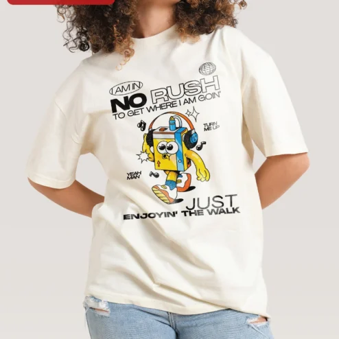 I Am In No Rush To Get Where I Am Goin' Just Enjoyin The Walk Tee Slow Living Mindfulness Graphic Shirt