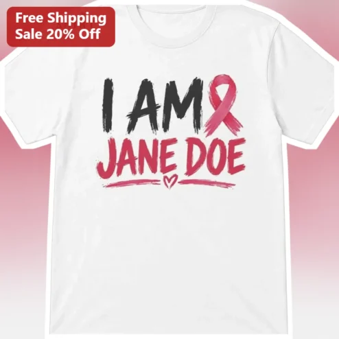 I AM JANE DOE Tee Breast Cancer Awareness Pink Ribbon Survivor Gift