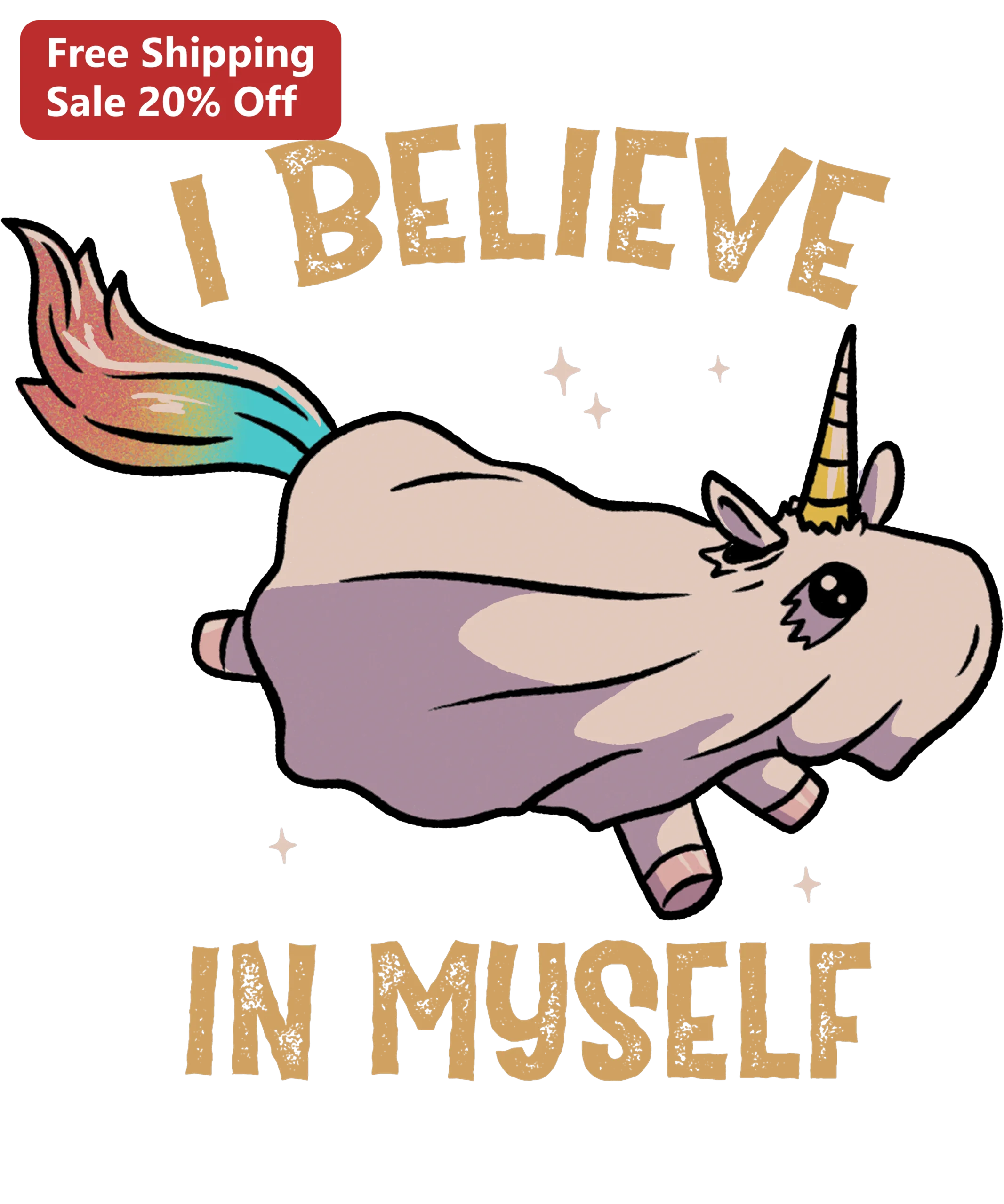 I Believe In Myself Cute Unicorn Graphic Tee Kids Girls Positive Affirmation Shirt