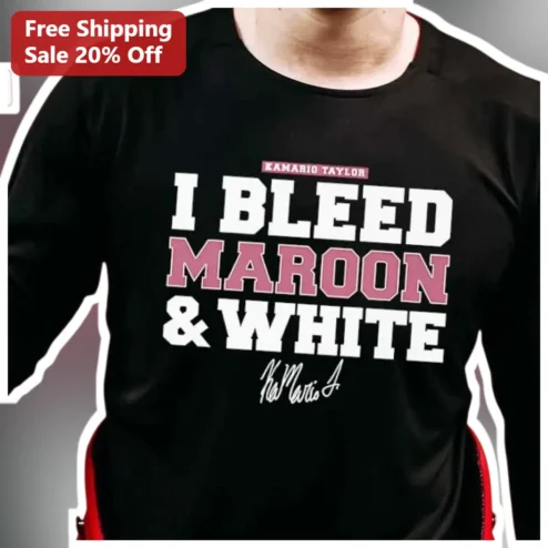 I Bleed Maroon White Long Sleeve Shirt Texas A&M Aggies Fan Apparel