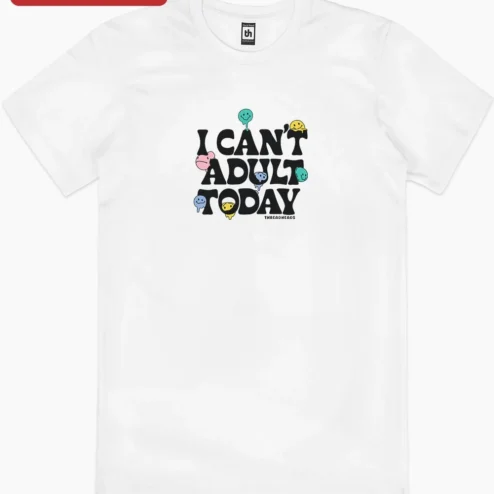 I Can't Adult Today Funny Retro Graphic Tee for Women Men Gift