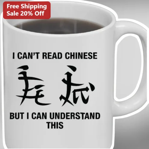 I Can't Read Chinese But I Can Understand This Mug Funny Language Joke Gift for Coffee Lovers and Students