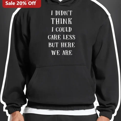 I Didn't Think I Could Care Less But Here We Are Funny Sarcastic Hoodie