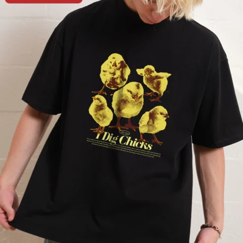 I Dig Chicks Tee Funny Chicken Lover Graphic Shirt Retro Poultry Farm Gift for Women Men