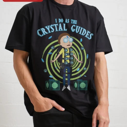 I Do As The Crystal Guides Morty Smith Tee Rick and Morty Graphic Shirt for Fans