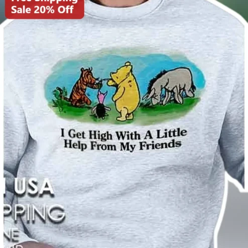 I Get High With A Little Help From My Friends Beatles Lyric Sweatshirt