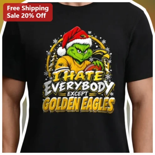 I Hate Everybody Except Golden Eagles Tee The Grinch UAB Blazers Funny Holiday Graphic Shirt