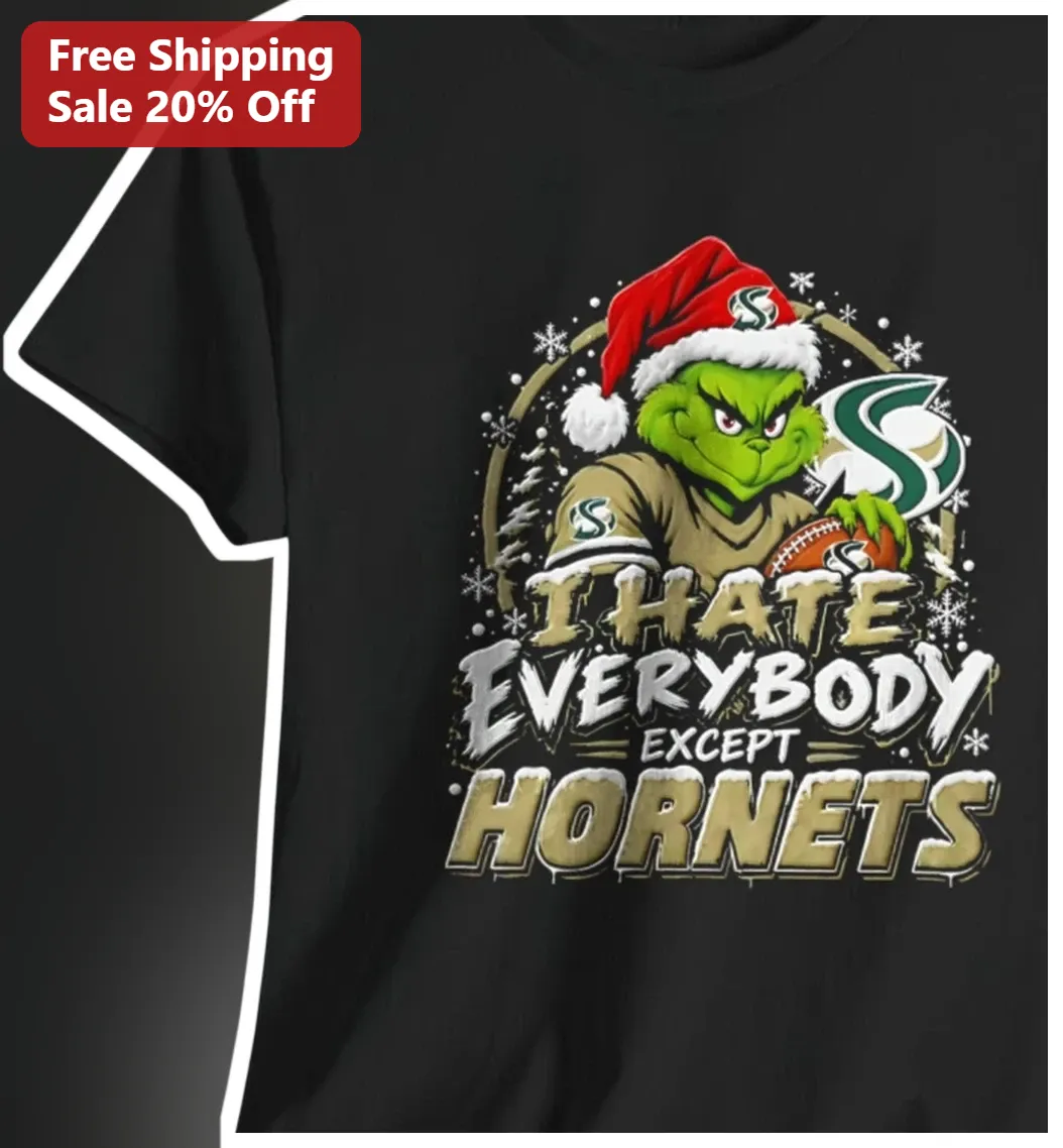 I Hate Everybody Except Hornets Tee Grinch Seahawks Christmas Funny NBA Fan Gift