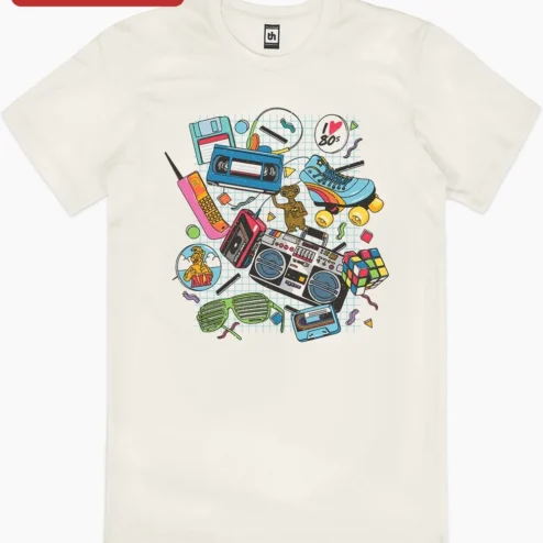 Customer in Chicago, Illinois wearing I Heart 80s ALF Retro Nostalgia Graphic Tee for Millennials Gen X Fans