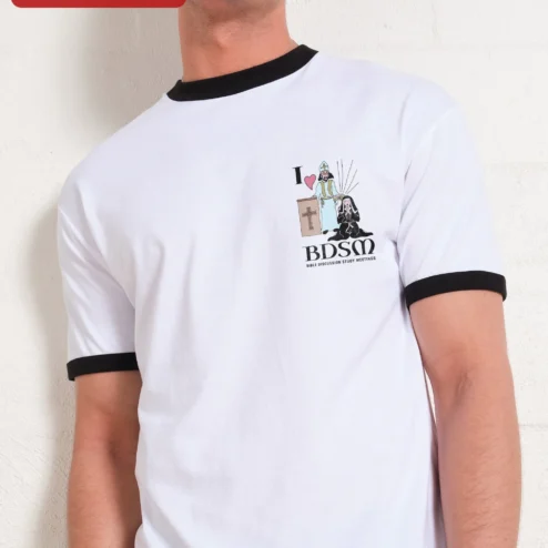 Customer in Chicago, Illinois wearing I Heart BDSM Bible Discussion Study Meetings Tee Funny Religious Humor Graphic Shirt