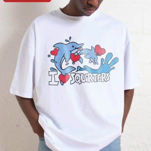 Customer in Chicago, Illinois wearing I Heart Squirters Tee Funny Adult Humor Graphic Shirt for Men Women
