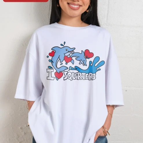 I Heart Squirters Tee Funny Adult Humor Graphic Shirt for Men Women