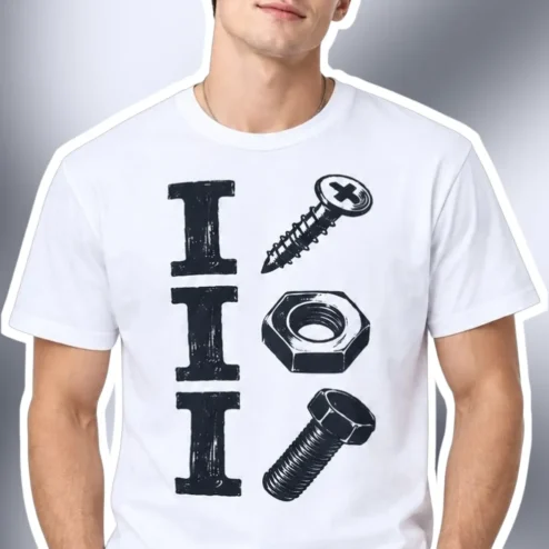 I I I Tee Hardware Pun Mechanic Engineer Graphic T-Shirt for Men