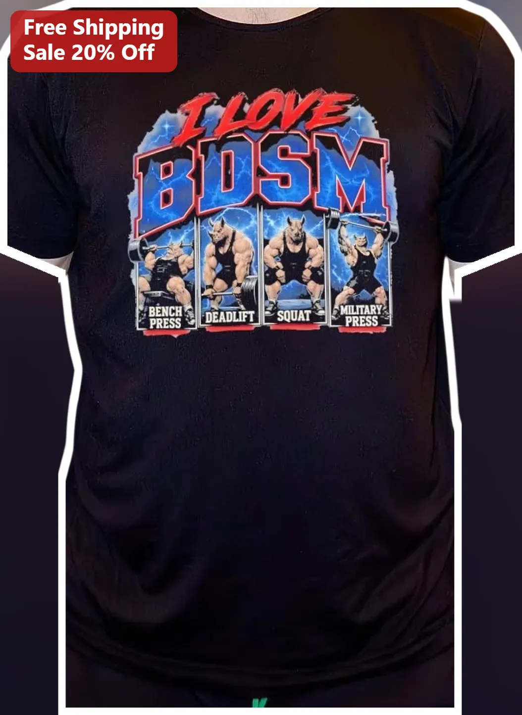 I Love BDSM Tee Funny Gym Humor Powerlifting Shirt for Fitness Enthusiasts