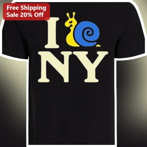 I Love NY Snail Pun Graphic Tee Funny Animal Lover New York Souvenir Shirt