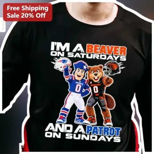I'm A Beaver On Saturdays And A Patriot On Sundays Long Sleeve Shirt