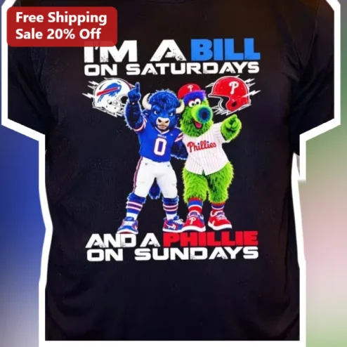 I'm A Bill On Saturdays And A Phillie On Sundays Tee Buffalo Bills Phillies Fan Gift