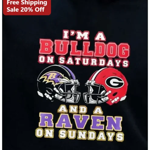 I'M A BULLDOG ON SATURDAYS AND A RAVEN ON SUNDAYS Tee Funny Weekend Personality Shirt Gift for Dog Lovers