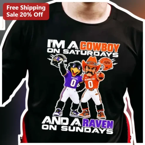 I'm A Cowboy On Saturdays And A Raven On Sundays Long Sleeve Shirt